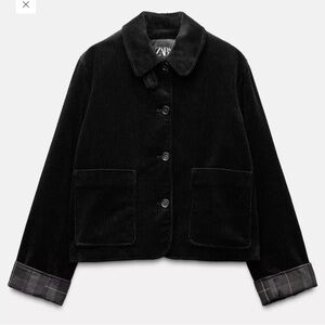 NWT Zara Women's Black Corduroy  Jacket